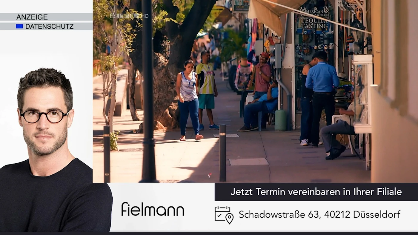 ATV-Banner von Fielmann im laufenden RTL-Programm