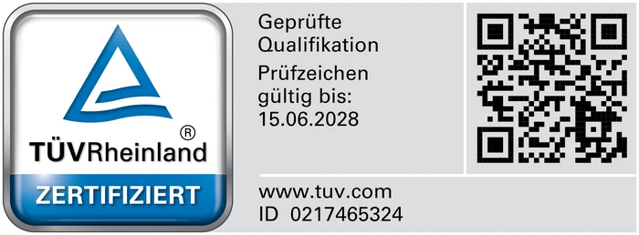 TÜV Rheinland – geprüfte Qualifikation, Prüfzeichen-ID 0217465324