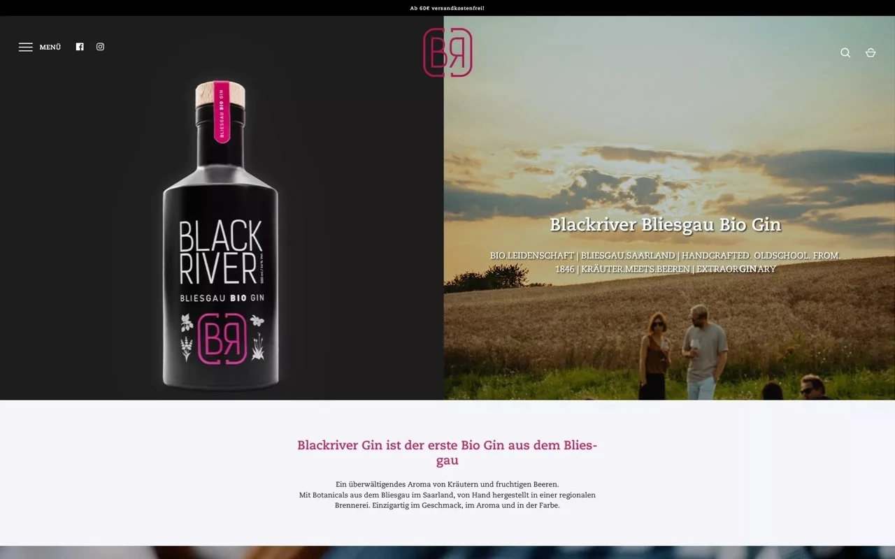 Website Blackriver Gin
