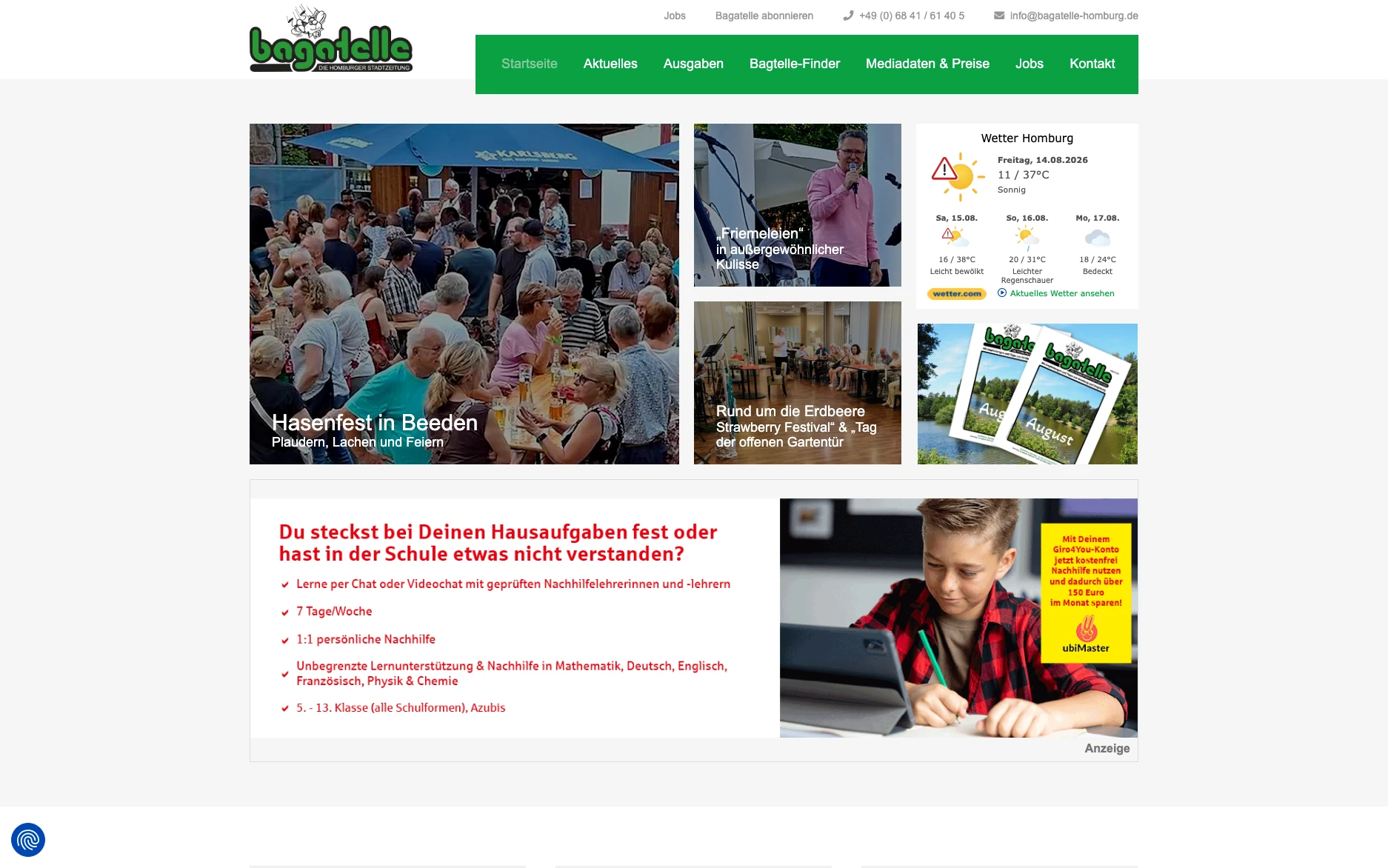 bagatelle – Website-Ansicht