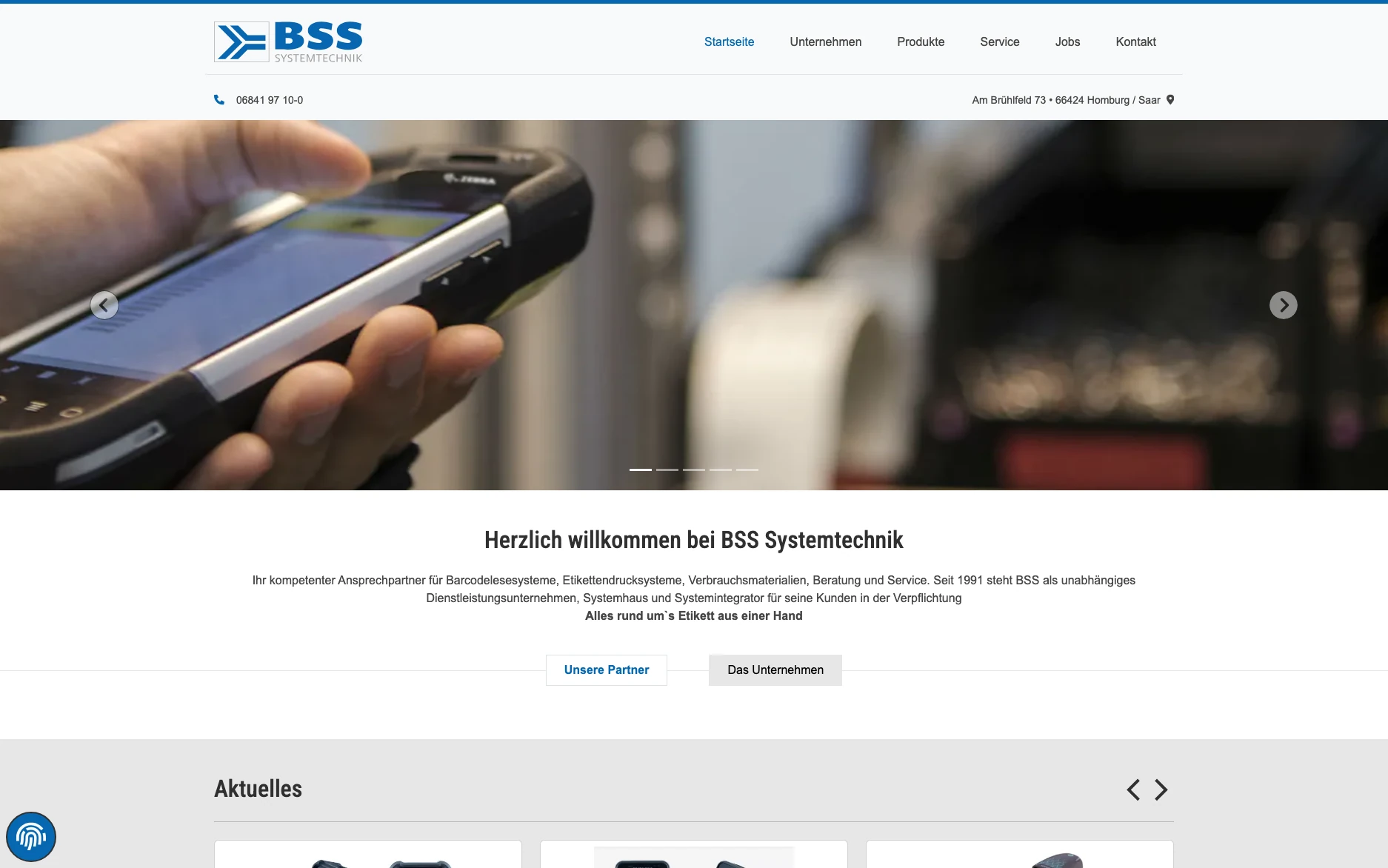 BSS Systemtechnik GmbH – Website-Ansicht