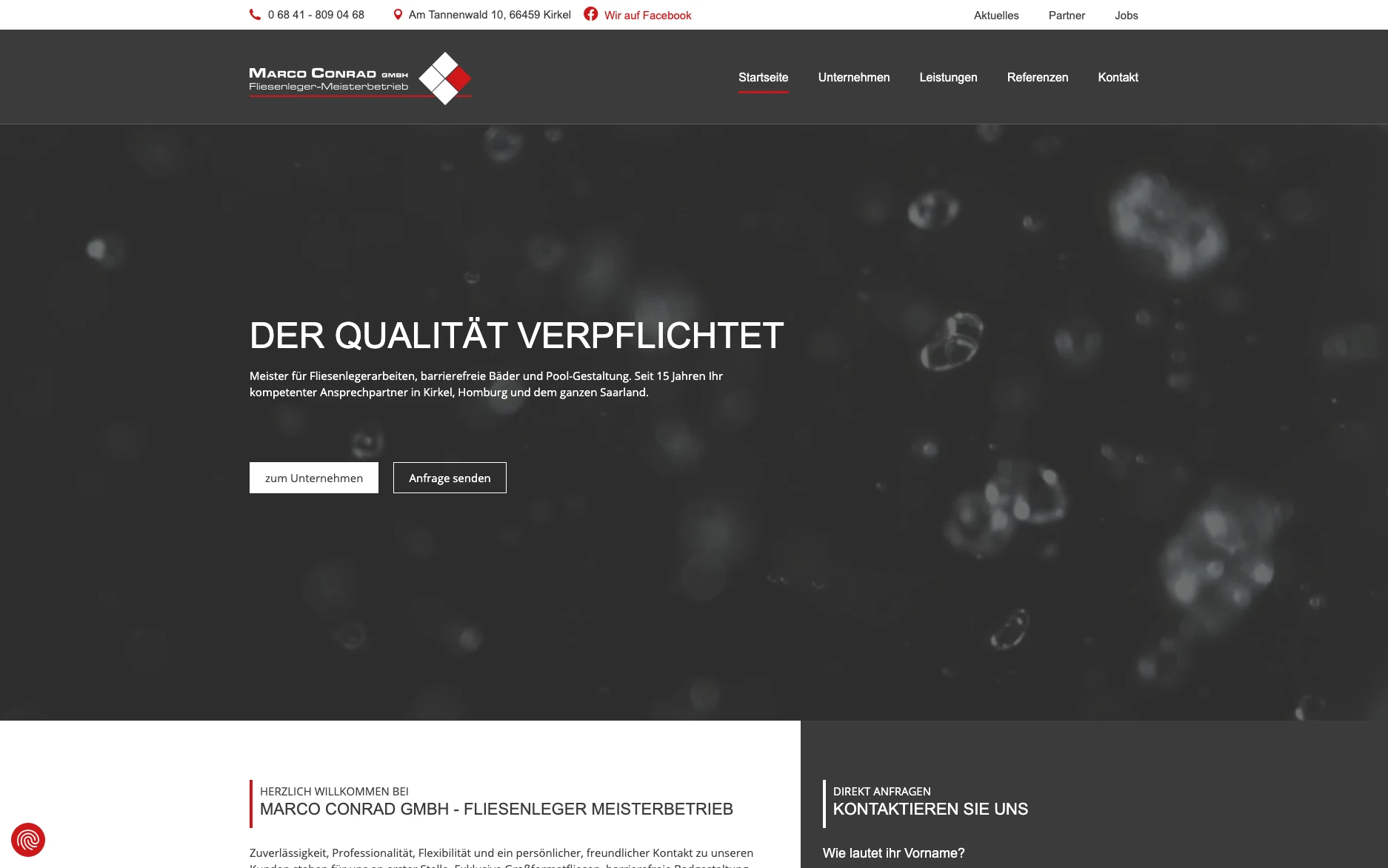 Marco Conrad GmbH – Website-Ansicht