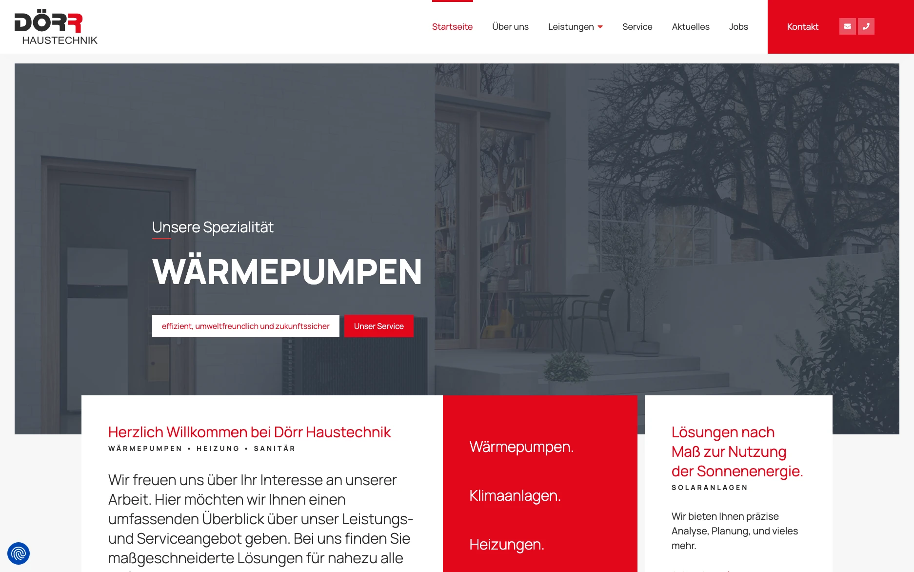 Dörr Haustechnik – Website-Ansicht