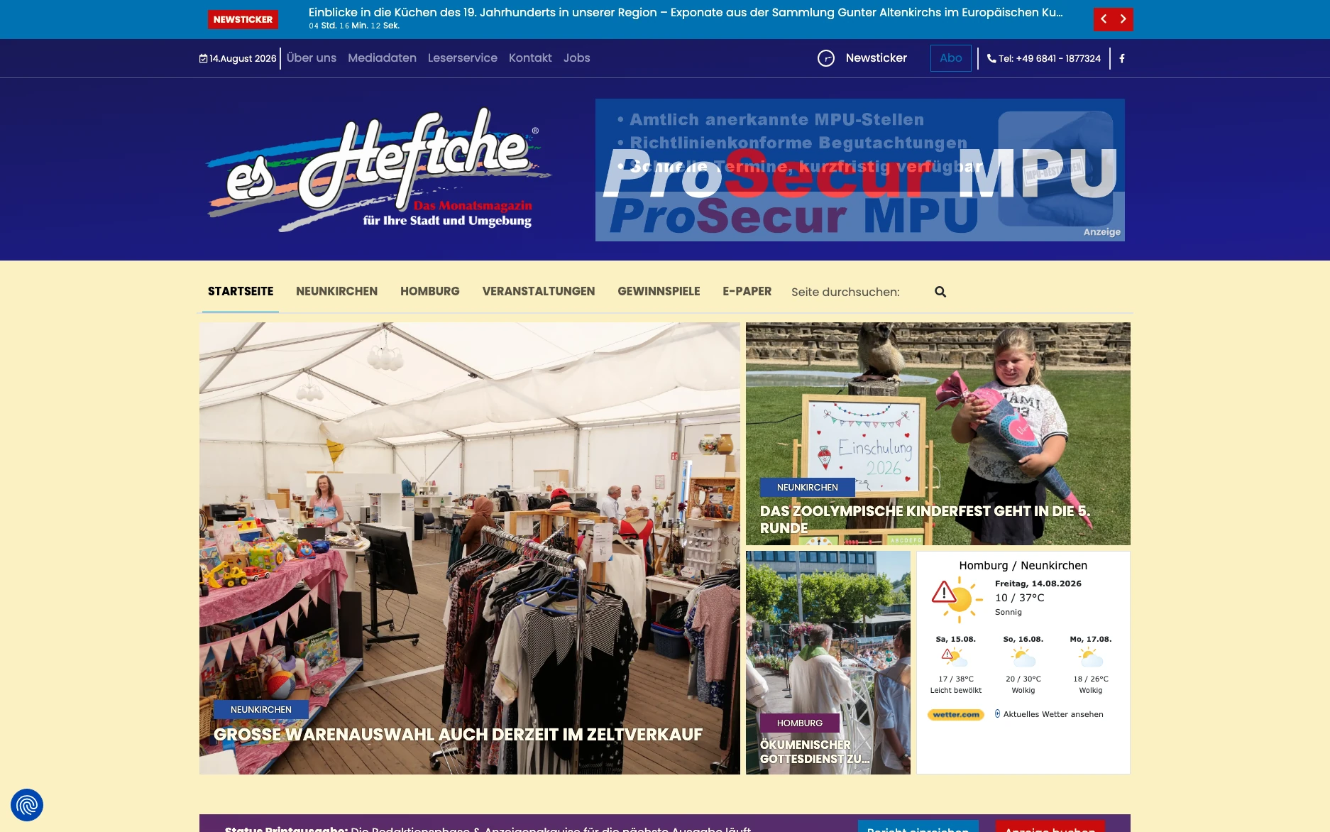 es Heftche – Website-Ansicht