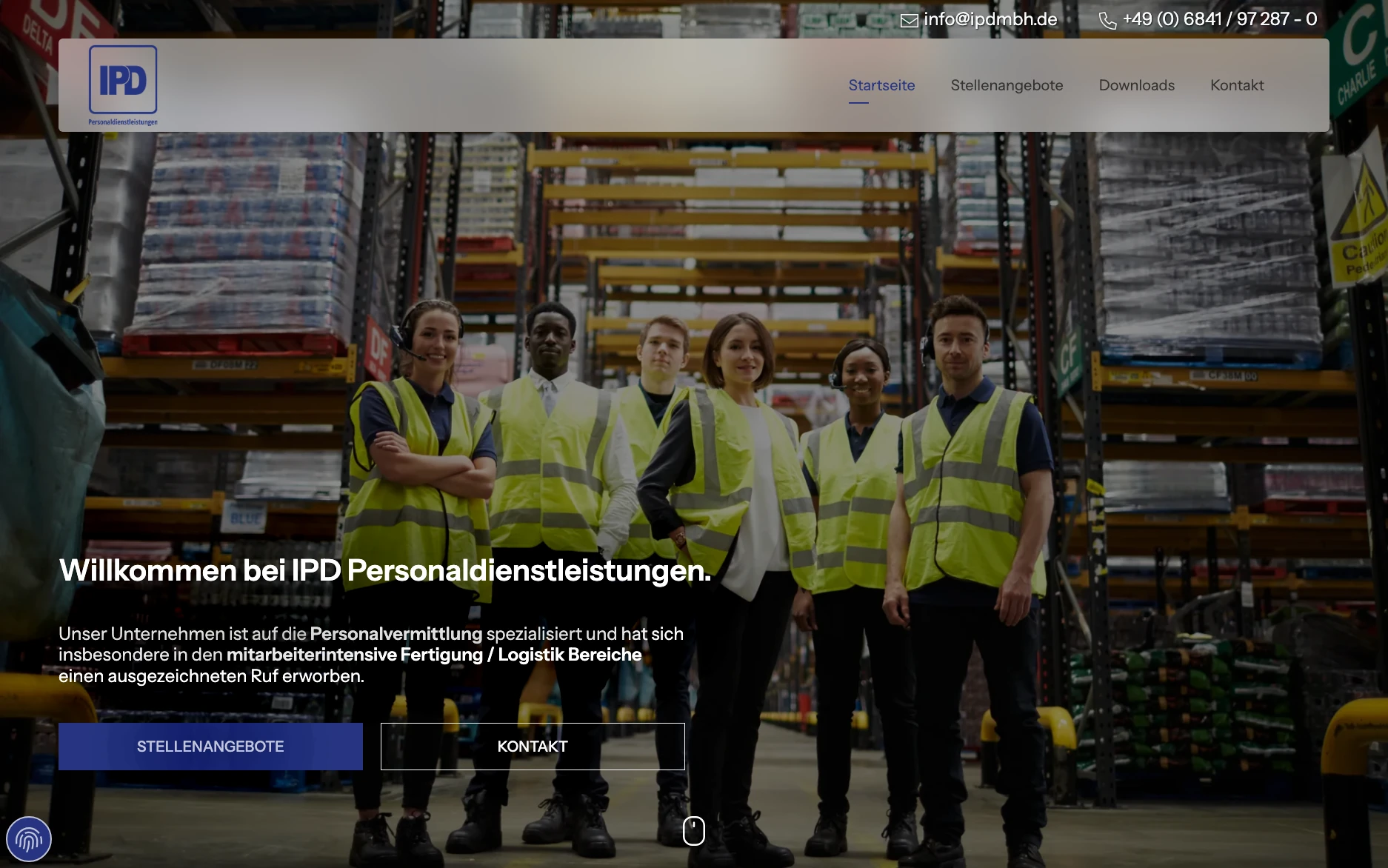 IPD Personaldienstleistungen – Website-Ansicht
