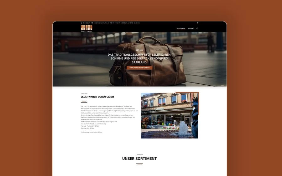 Lederwaren Scheu GmbH – Website-Ansicht