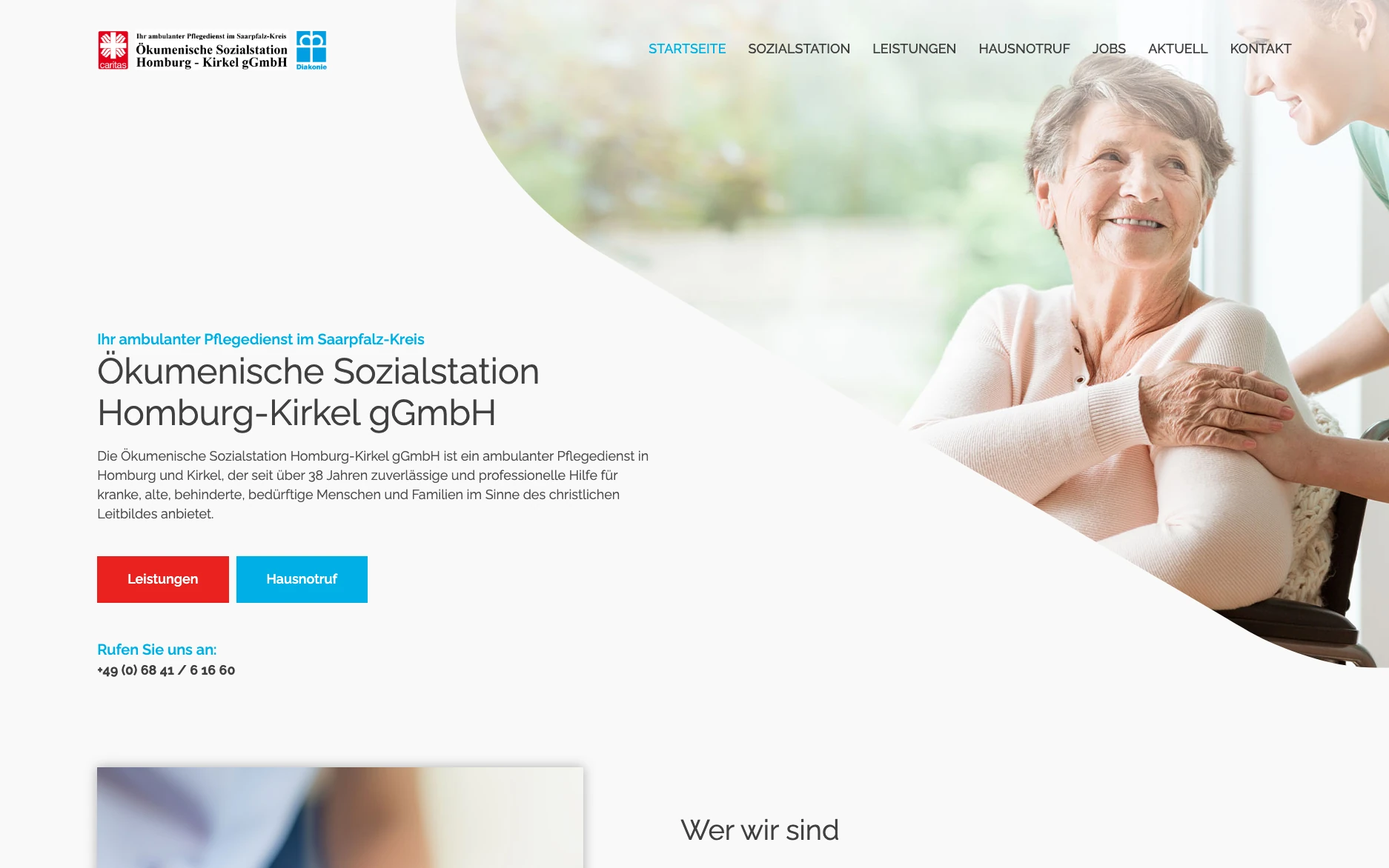 Ökumenische Sozialstation Homburg-Kirkel gGmbH – Website-Ansicht