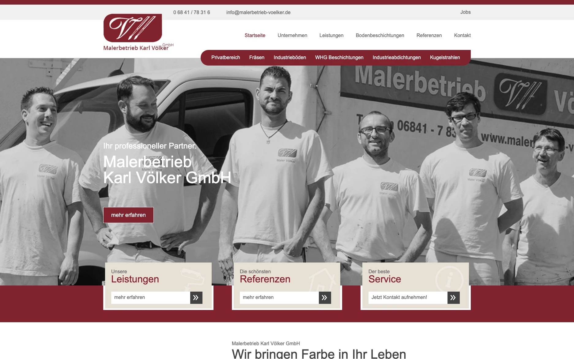 Malerbetrieb Karl Völker GmbH – Website-Ansicht