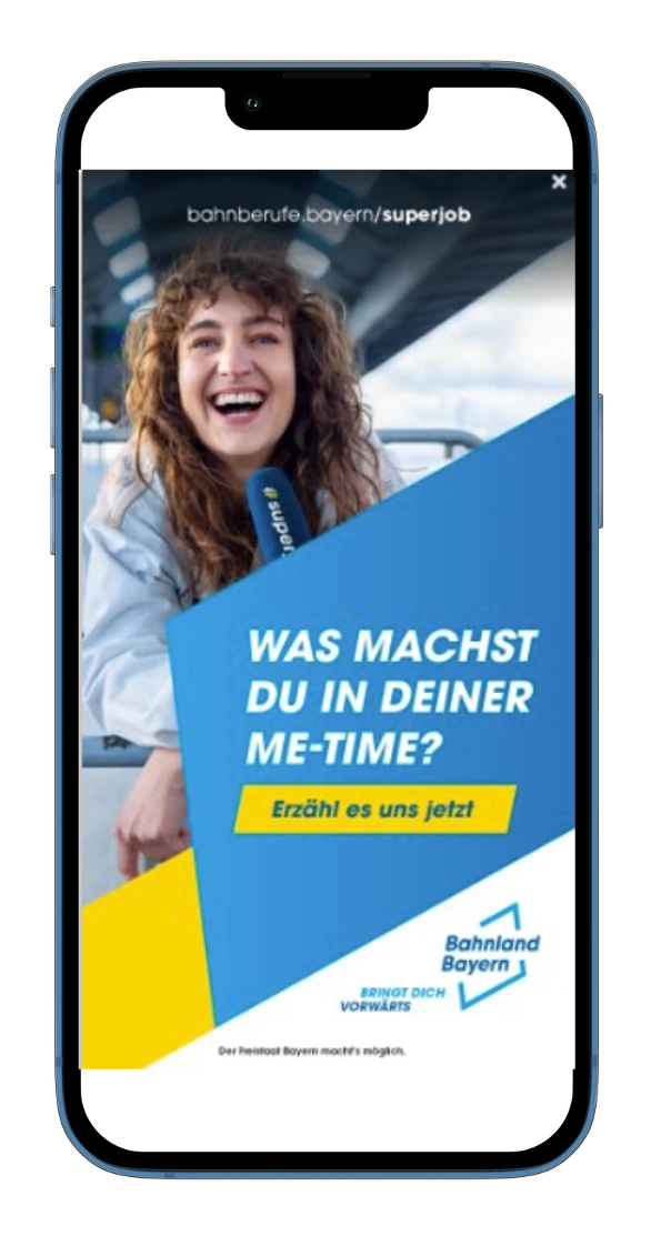 Beispiel einer Vollbild-Anzeige in einer Mobile App auf dem Smartphone