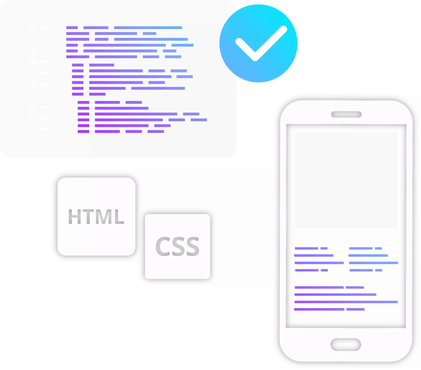 HTML, CSS und JavaScript sauber umgesetzt, geprüft auf dem Smartphone