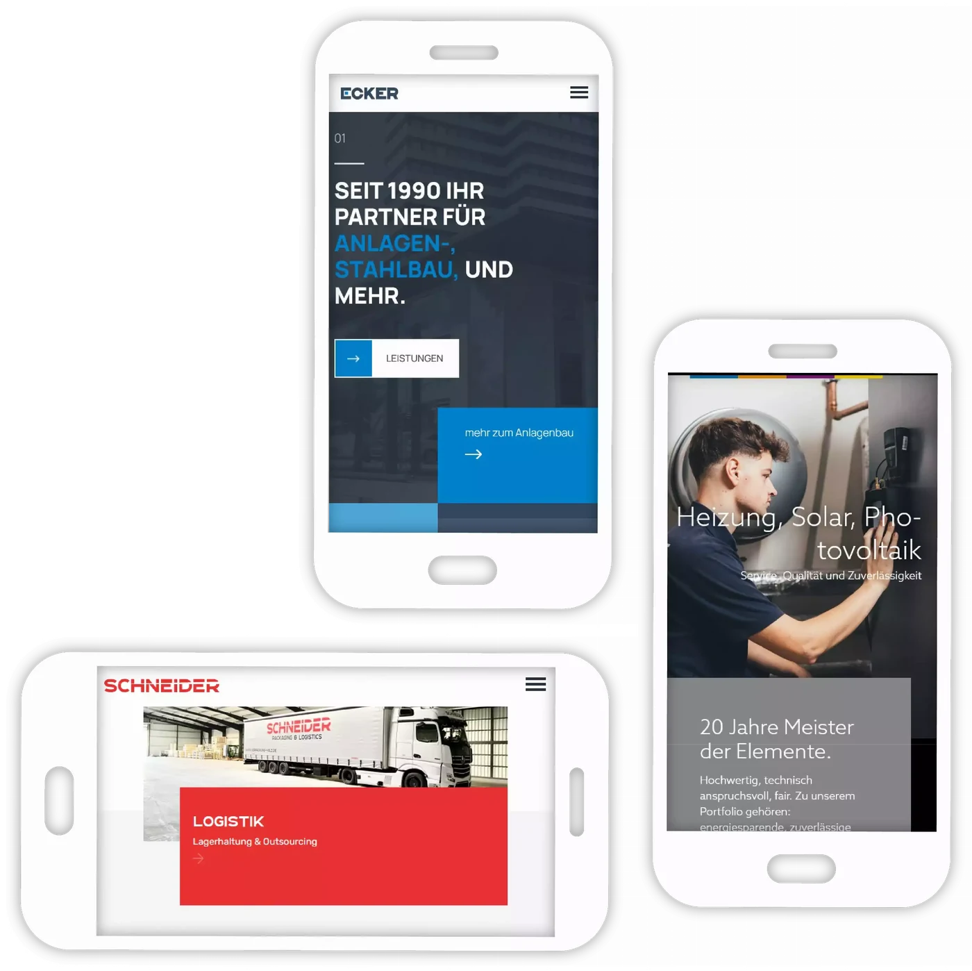Kunden-Websites auf Smartphone und Tablet
