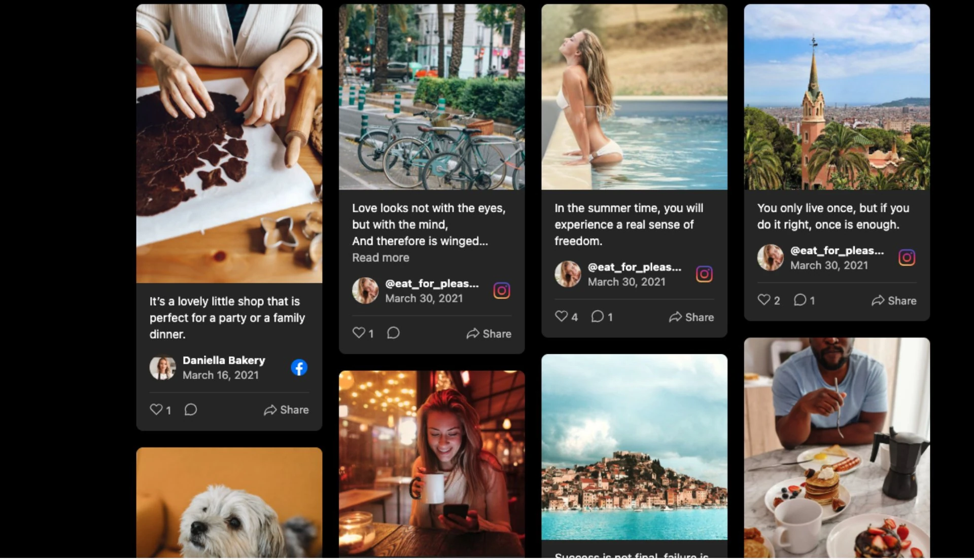 Social-Media-Posts und Creatives unserer Kunden